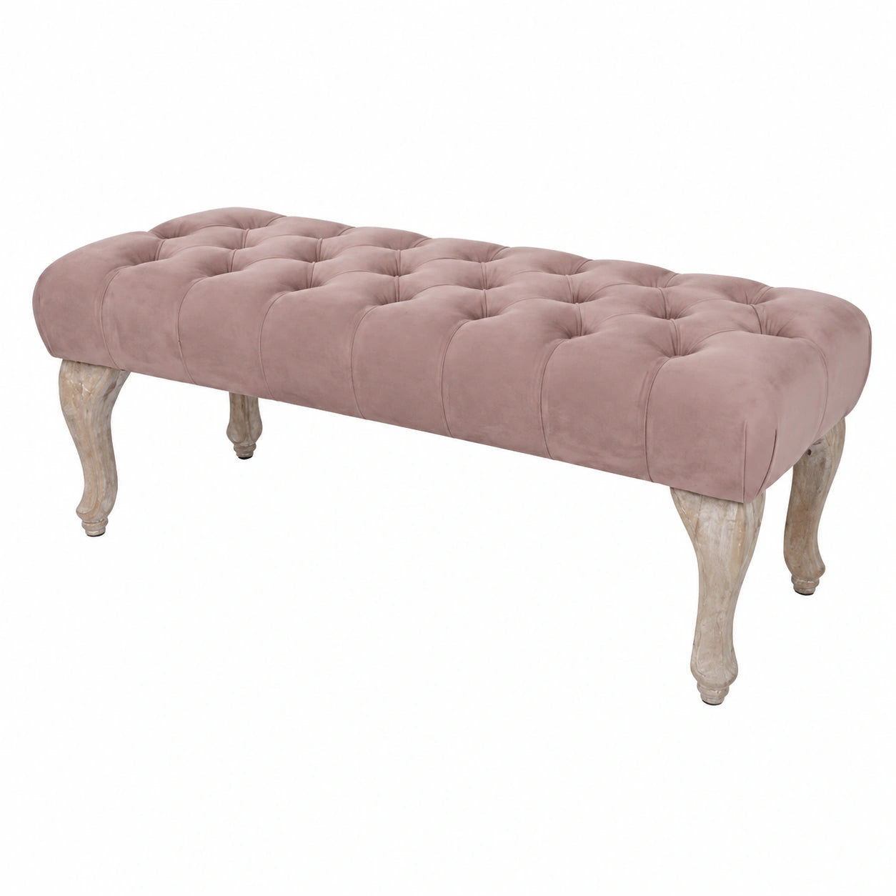 Bequeme MyFlair Sitzbank aus Stoff und Holz in Lila, 100 x 42 x 40 cm