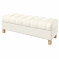 Gepolsterte Sitzbank mit Stauraum, Majestic Velvet Creme, 140 cm, Ecru