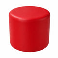 Runder Leder-Pouf in Rot, Ottomane und Fußhocker, 29x29x30 cm, stilvolle Wohnzimmermöbel