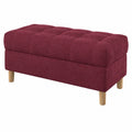 Elegante gepolsterte Sitzbank mit Stauraum, runde Beine, 100 cm, wasserabweisender Stoff, Rot