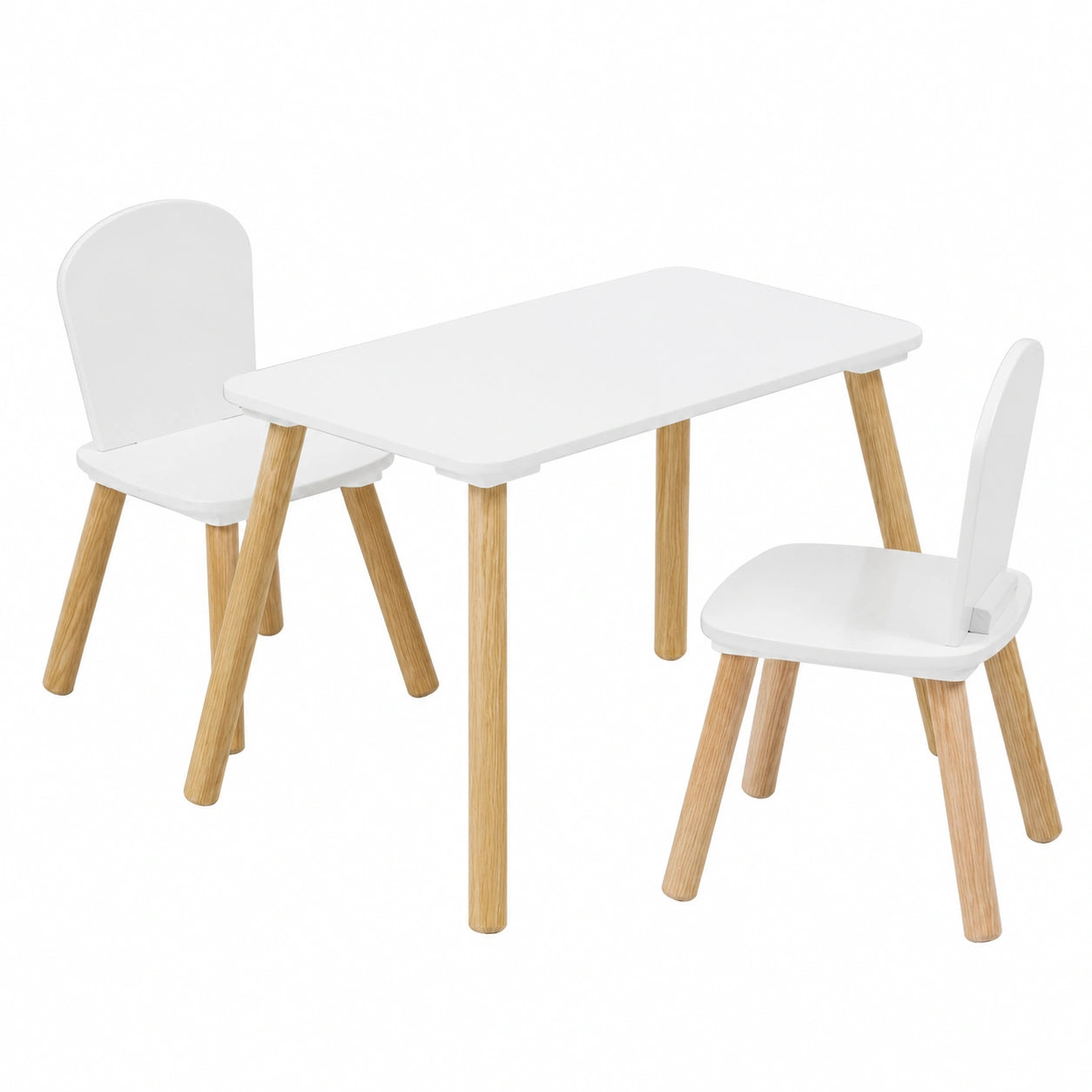 Kinder Tisch- und Stuhlset aus Holz, 3-teilig, wasserabweisend, für Schlafzimmer und Spielzimmer