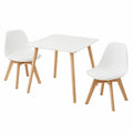 EGGREE Kindermöbel-Set: FSC-Zertifizierter Holztisch und 2 Stühle, SGS geprüft, für 1-6 Jahre, ideal für Kinderzimmer und Kindergärten, Weiß