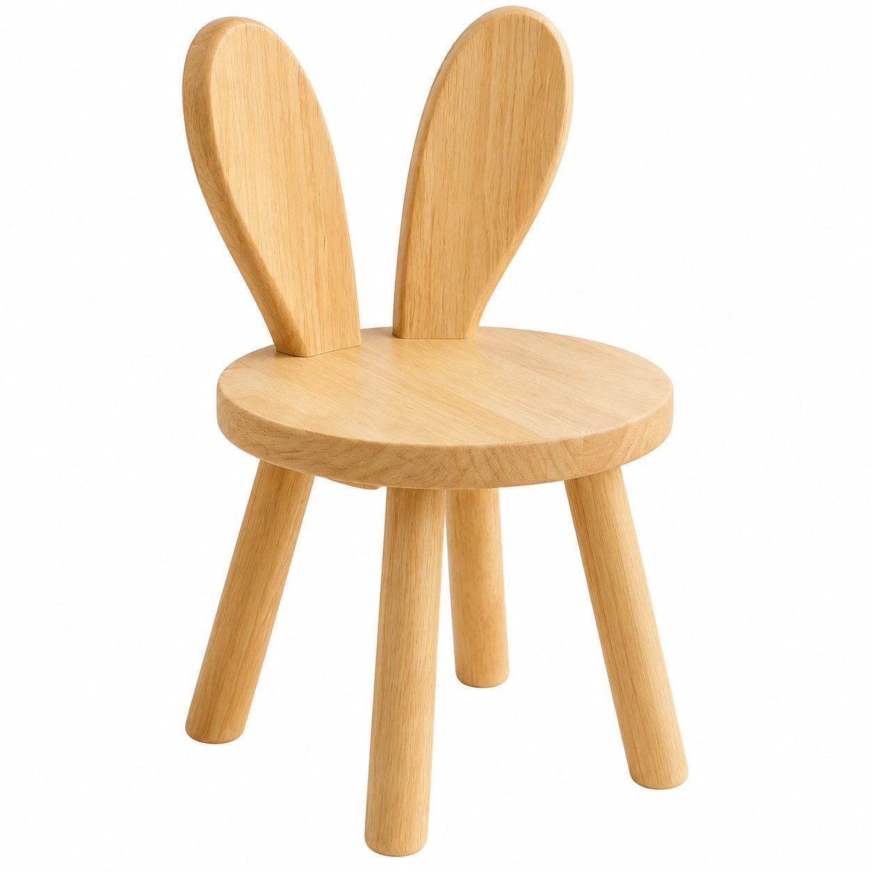 CEWROM Holz-Kinderstuhl mit Hasenohren-Rückenlehne, ideal für Spielzimmer und Essbereich