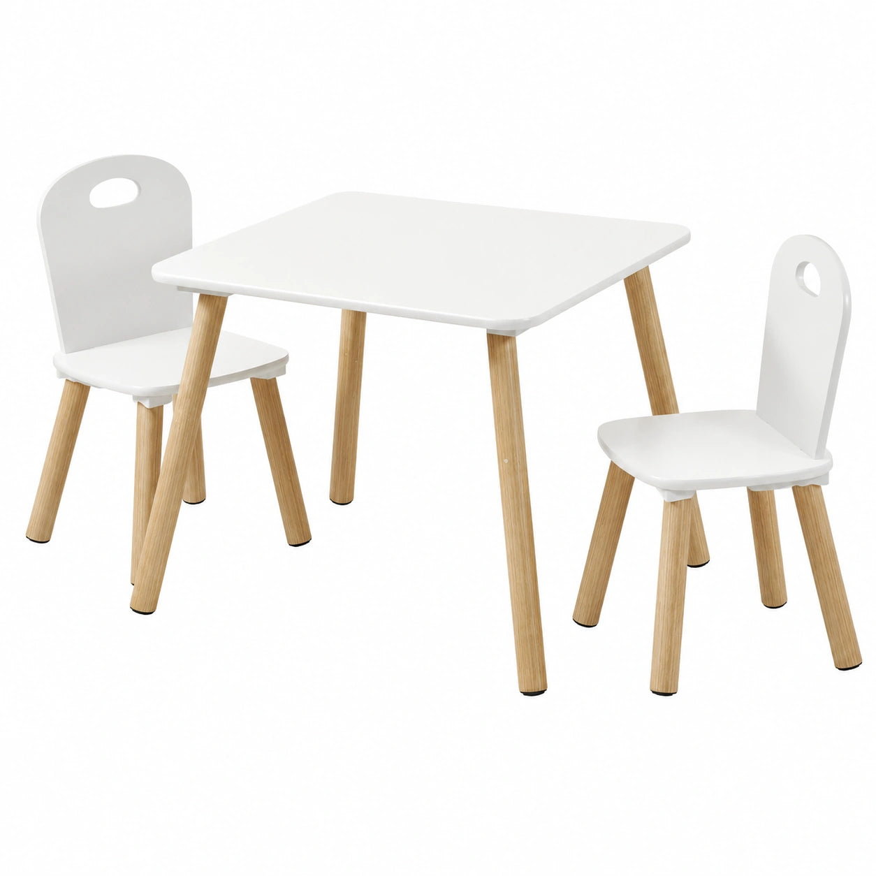 Kesper Kindertisch und Stühle Set, MDF, 55x55x45 cm, Weiß