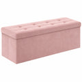 Stabile und Faltbare Sitzbank mit Stauraum in Pastellrosa, 300 kg Tragkraft