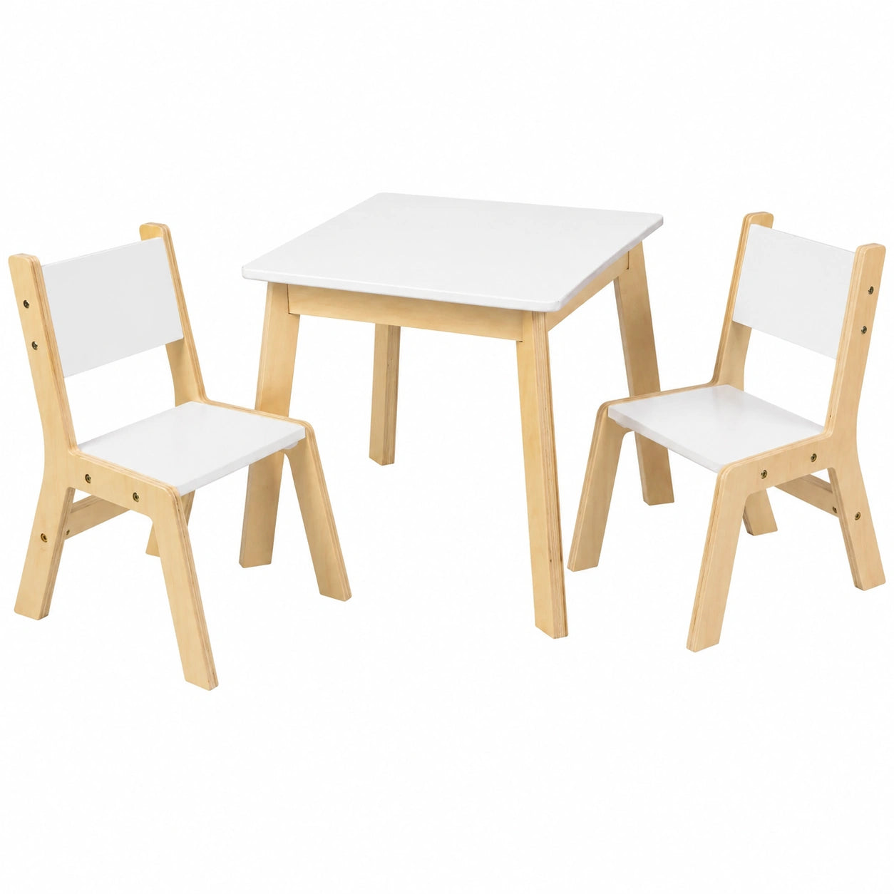 KidKraft Kindertisch-Set aus Holz mit 2 Stühlen, Weiß, Kinderzimmermöbel
