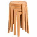 Stilvolle Stapelstühle Set, 4 Holzdesign Esszimmerhocker, tragbar & rückenfrei, ideal für Küche, Esszimmer & Büro, rutschfeste Füße