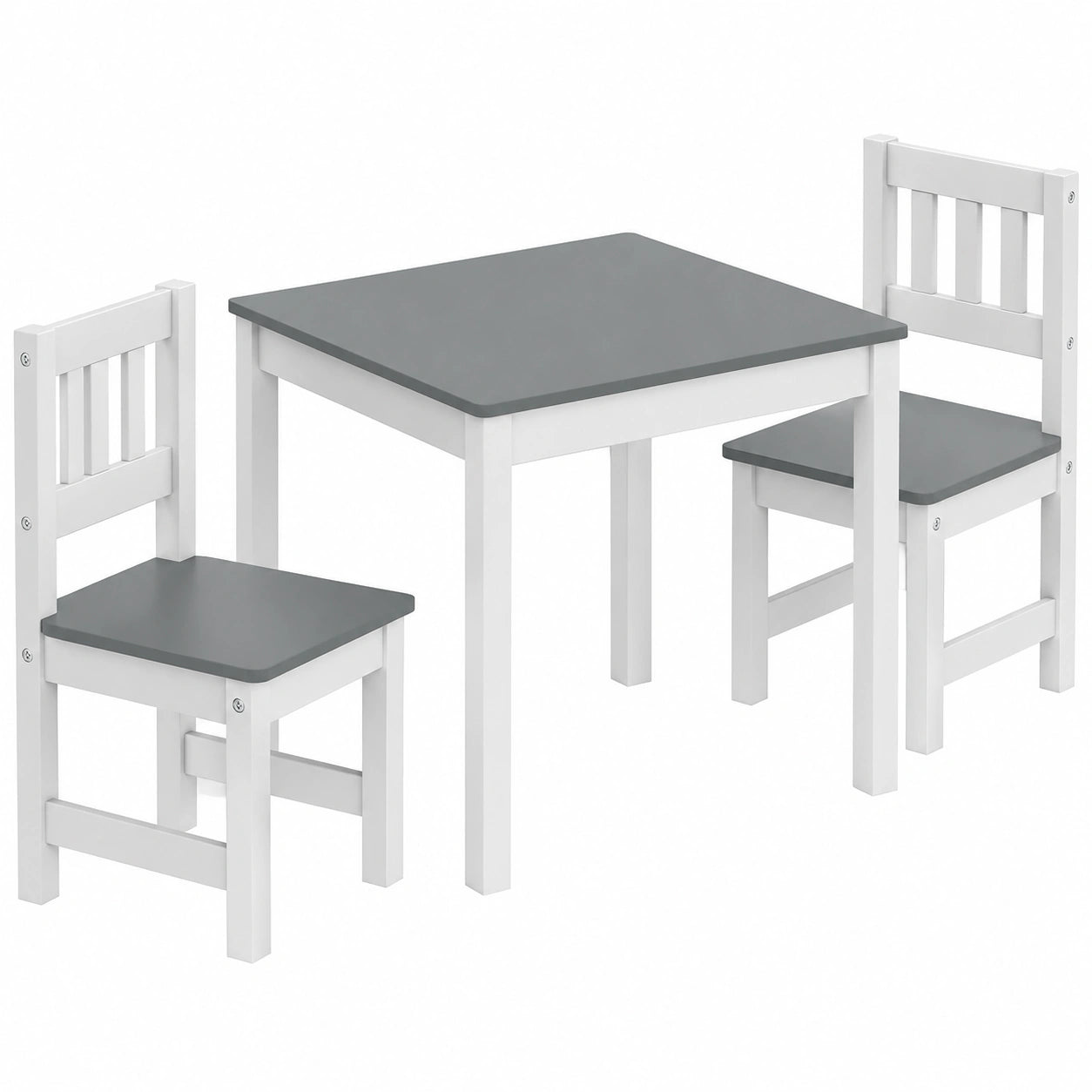 Kinder-Tischset mit Stühlen, Multifunktionaler Spiel- und Maltisch, Kindermöbel für Kinderzimmer und Kindergarten, Grau