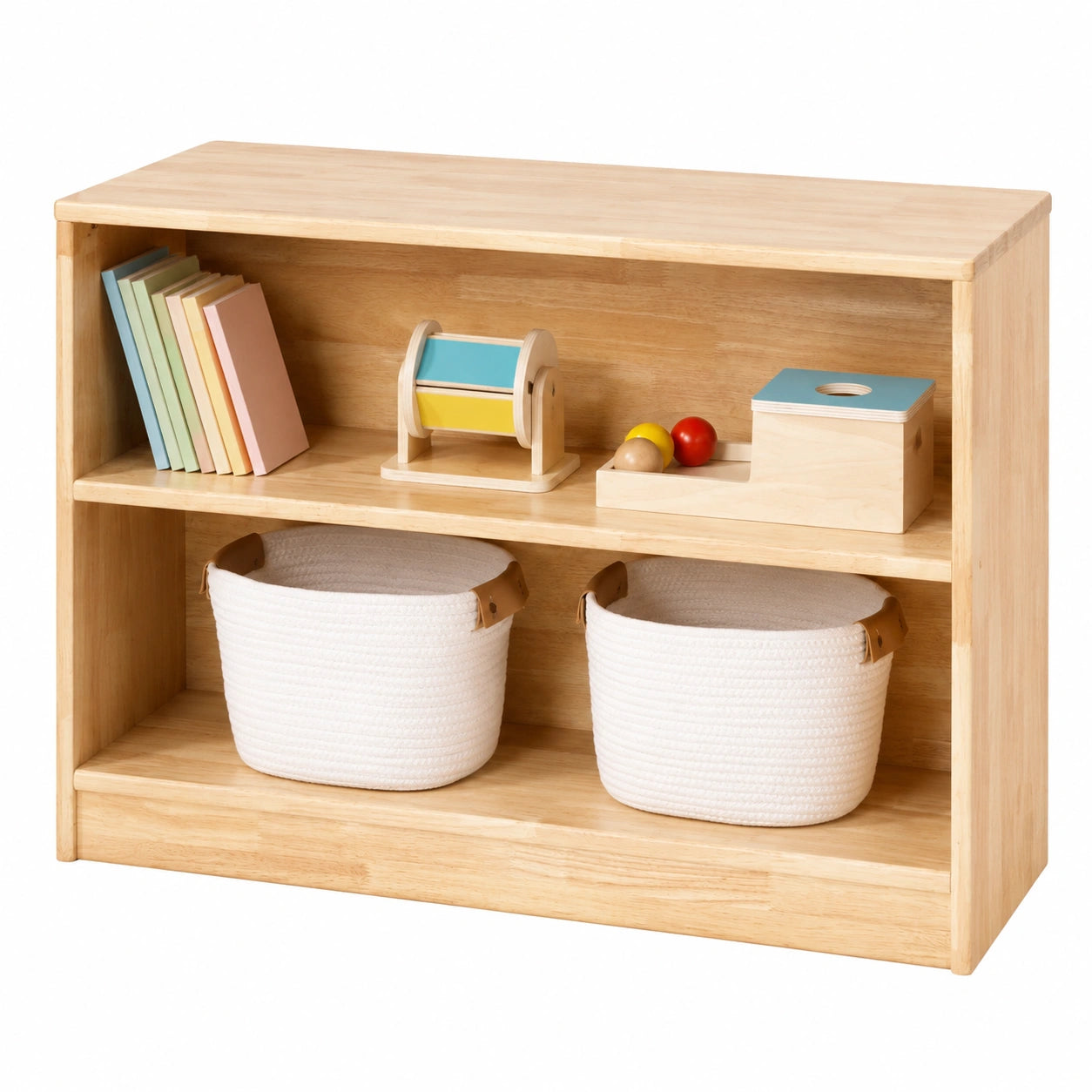 Robuster Holz-Spielzeugorganizer für Kinderzimmer, mit Bücherregal, ideal für Spiel- und Lernbereiche, 90x30x60 cm