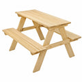 Massivholz-Kindersitzgruppe für Außenbereich, ab 4 Jahre, bis 100 kg belastbar, 89 x 79 cm, Picknicktisch für Kinder