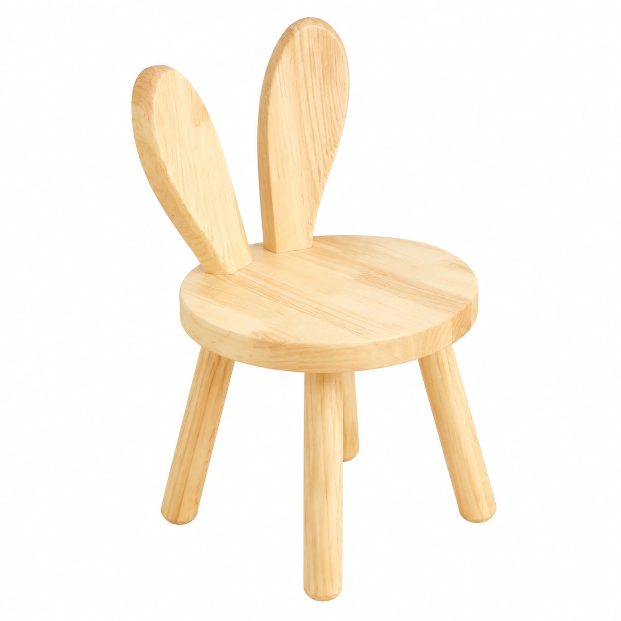 Hochwertiger Holzstuhl für Kinder ab 3 Jahren mit Hasenohren-Design, Kinderzimmermöbel, ideal zum Essen, Lesen und Spielen
