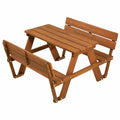roba Outdoor Kindersitzgruppe für 4 Personen mit Rückenlehnen - Wetterfestes Holz, Teak