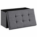 Zedelmaier Polsterbank mit Stauraum, belastbar bis 300 kg, 76 x 38 x 38 cm, Dunkelgrau