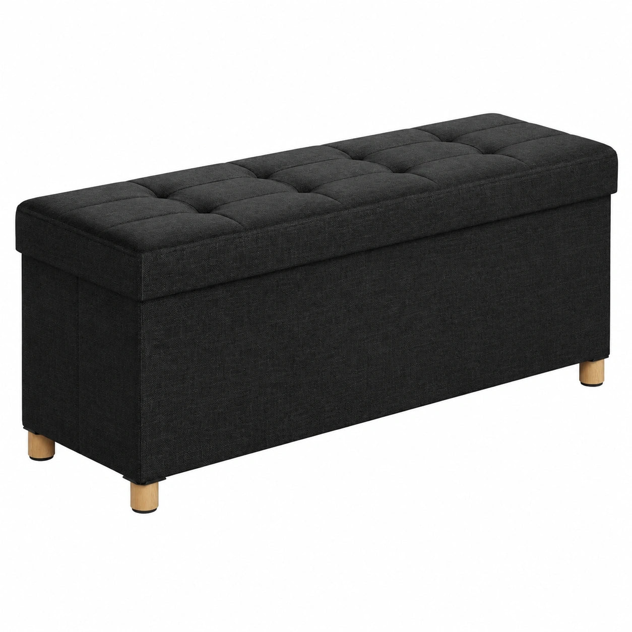 Elegante Klappbare Sitzbank mit Stauraum, 300 kg belastbar, Tintenschwarz
